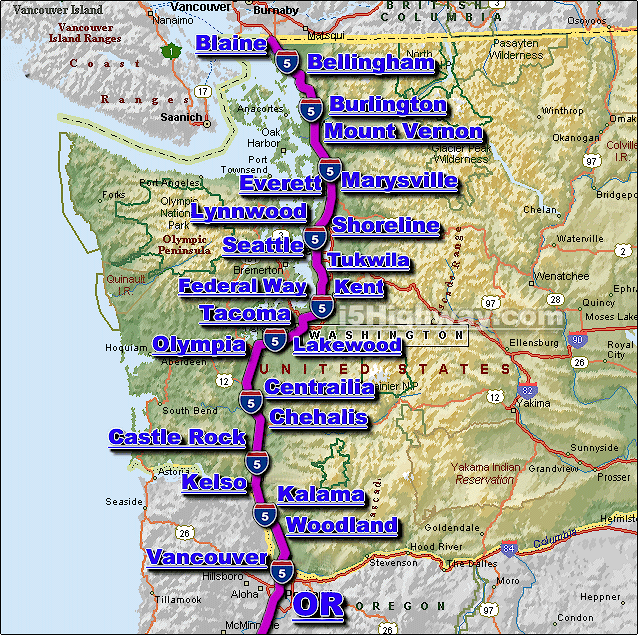 Interstate 5 Washington State Traffic Map